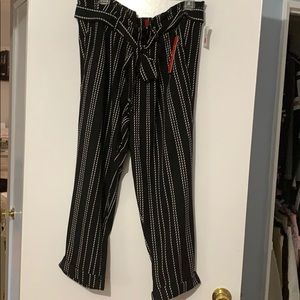 Black and white high waisted pants